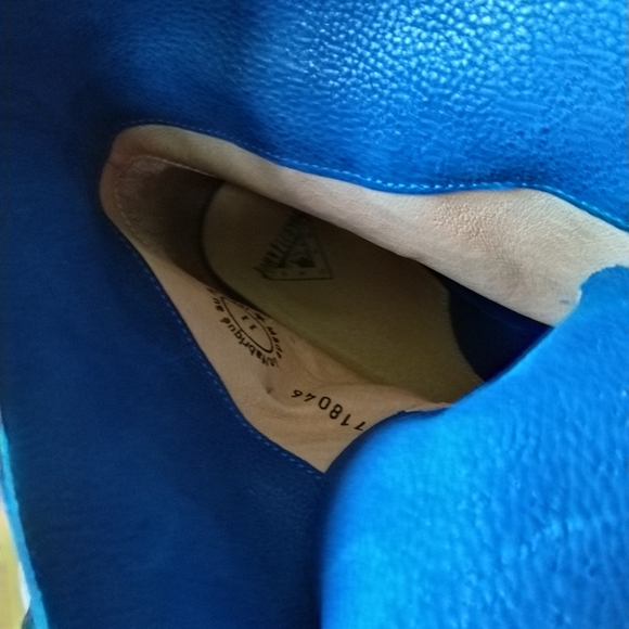 Women's Sz 11 BLUE luxury sophisticated pointed toe low heel buckle ankle boots - Picture 11 of 15